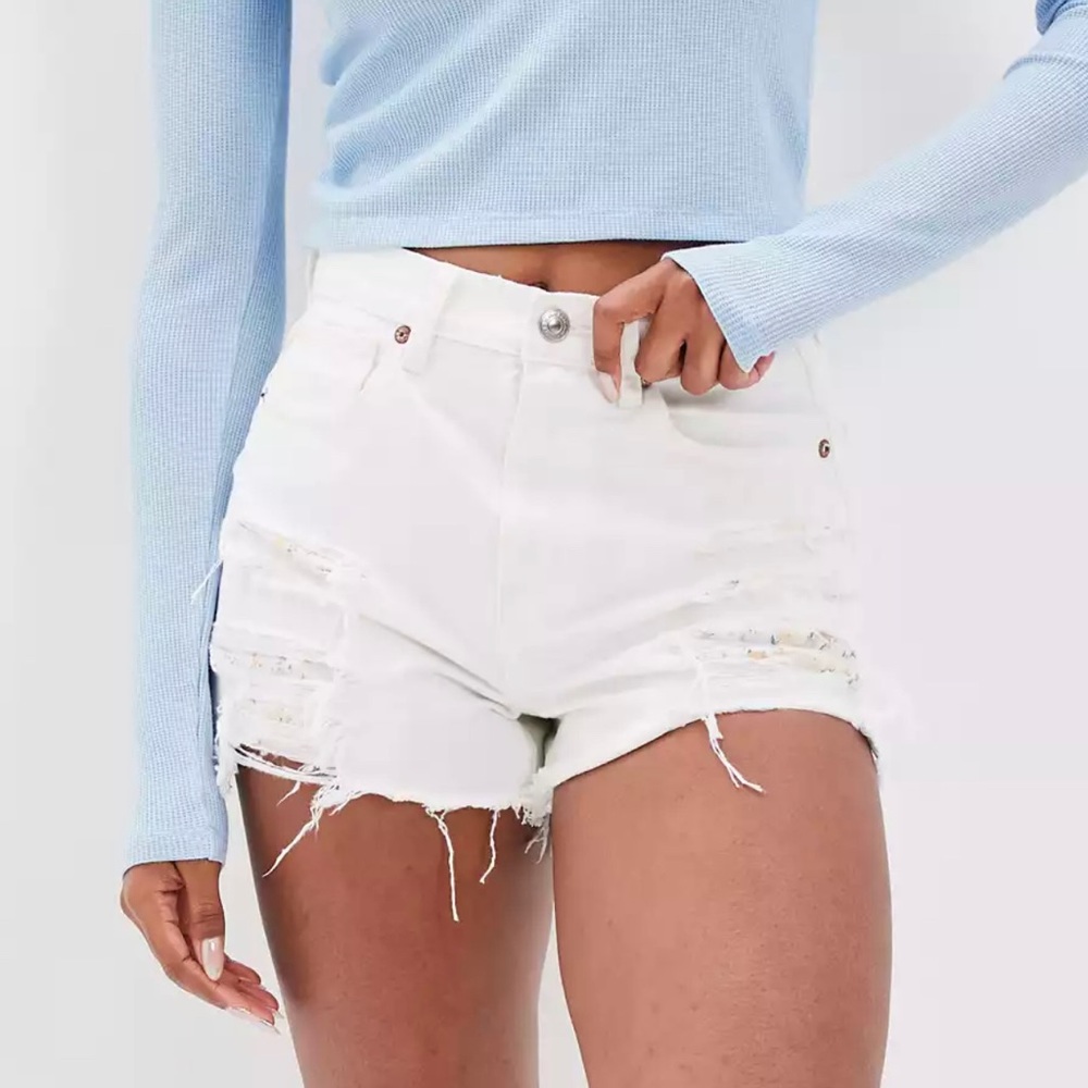 AEO White Cutoff Shorts